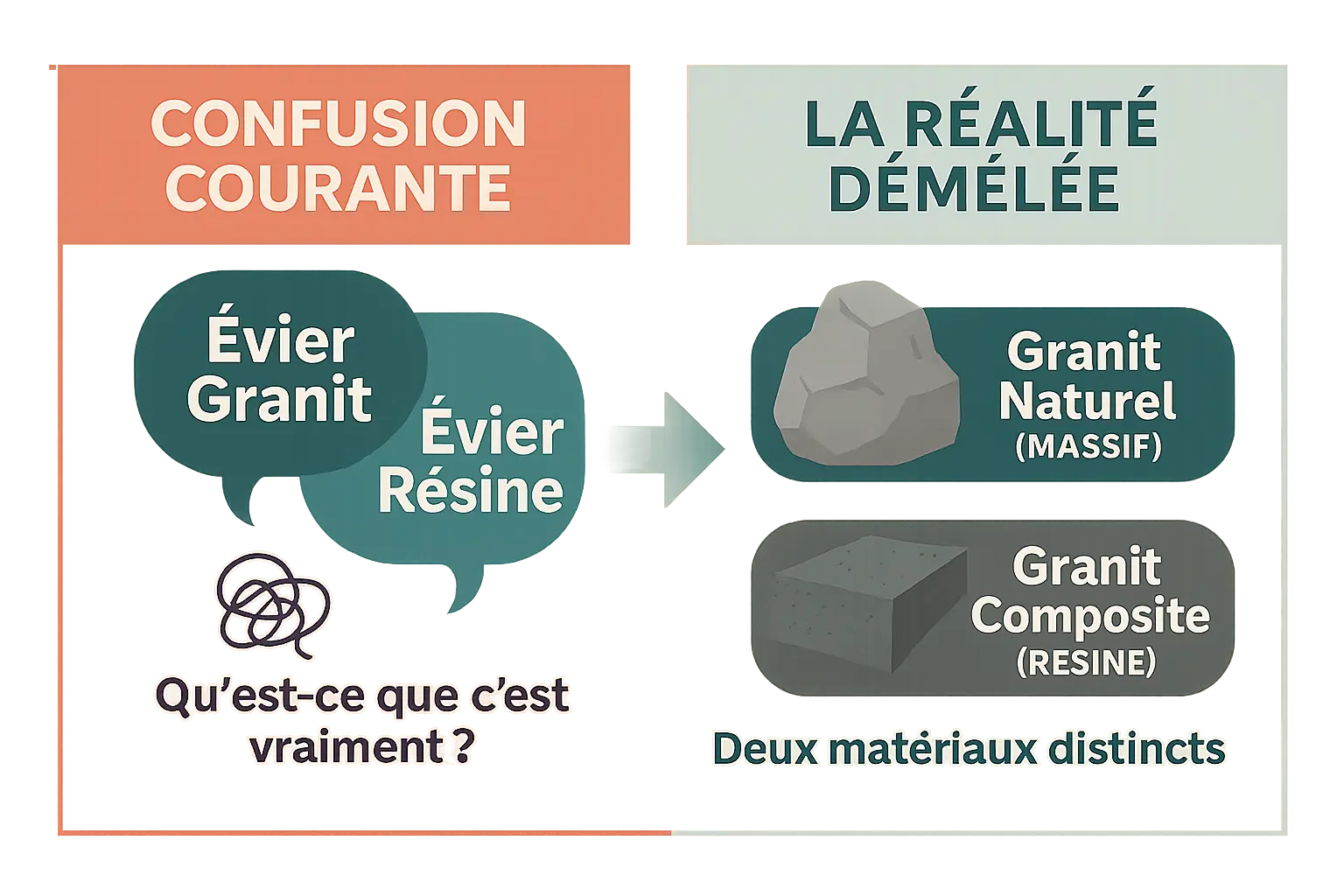 Comparatif évier granit et résine en 2025