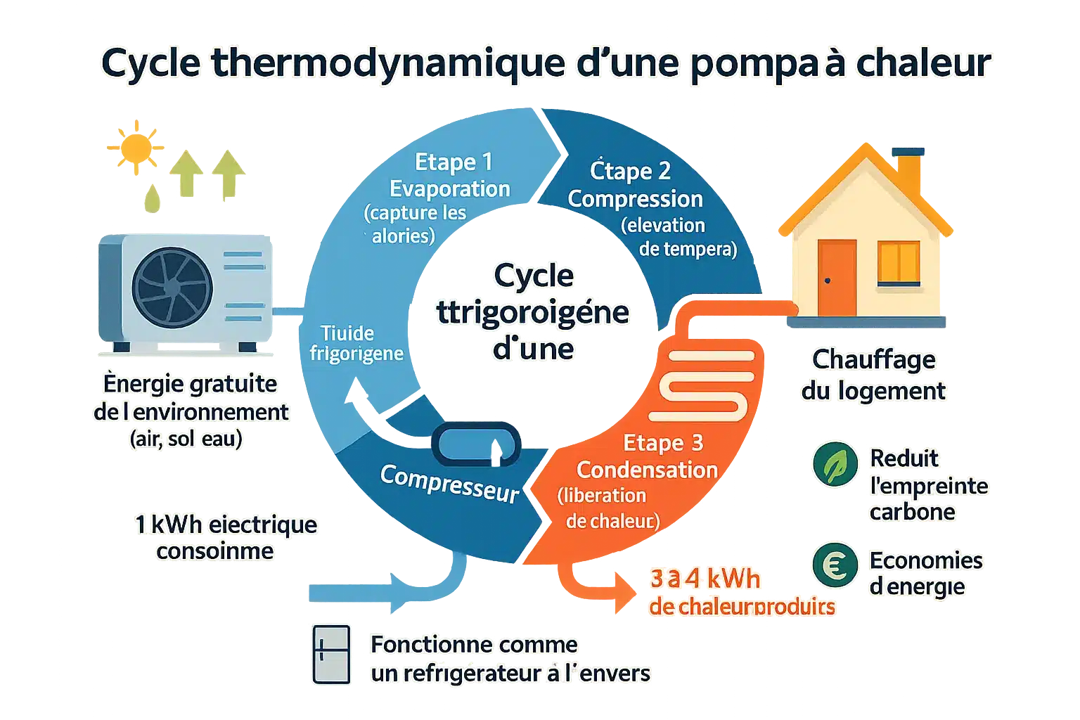 Fonctionnement pompe à chaleur