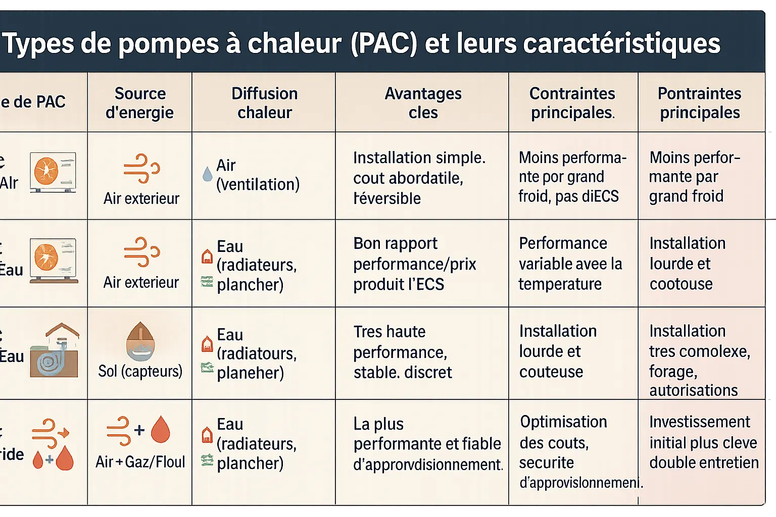 Cycle thermodynamique PAC