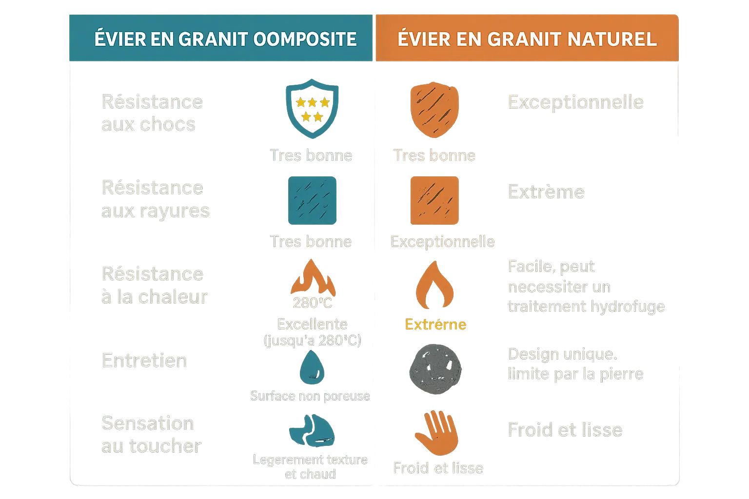 Bac évier granit composite