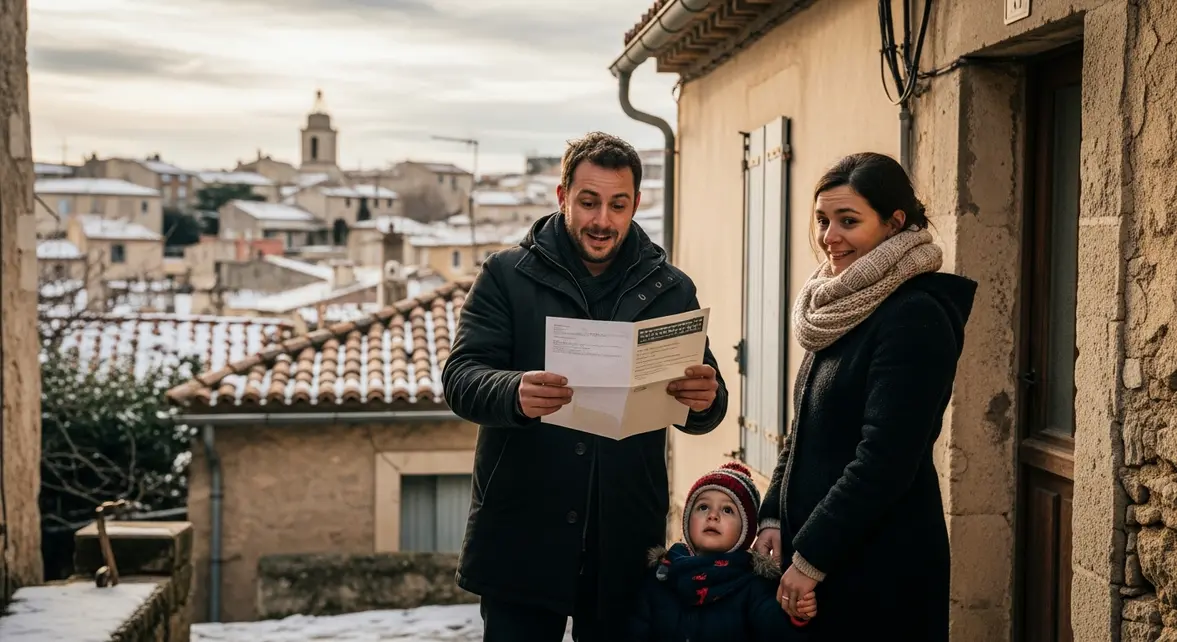 famille recevant cheque energie hiver provence