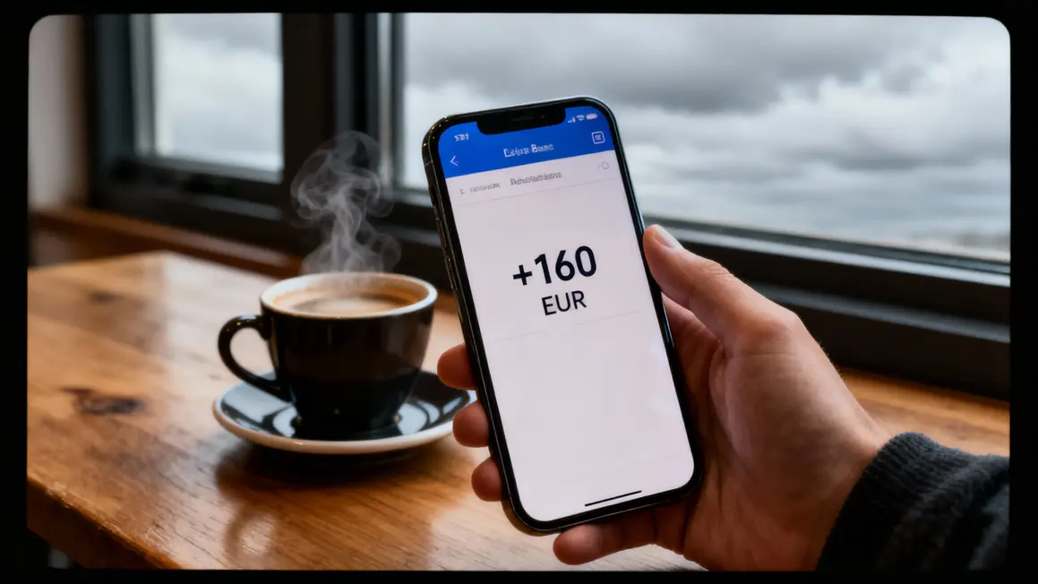 Virement chèque énergie 160 EUR sur relevé bancaire smartphone