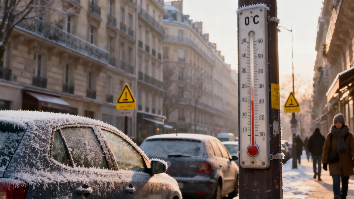 Rue parisienne thermomètre vigilance météo
