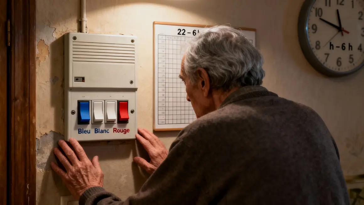Personne âgée panneau électrique contrat Tempo EDF