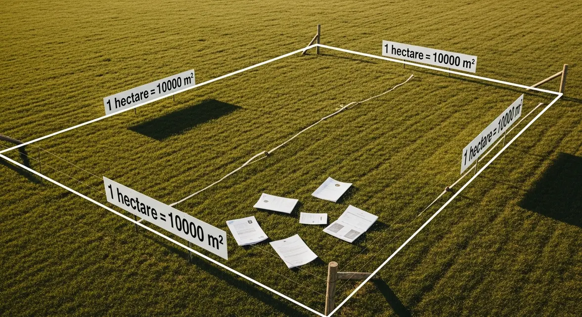 terrain vu du ciel conversion hectare metre carre documents officiels