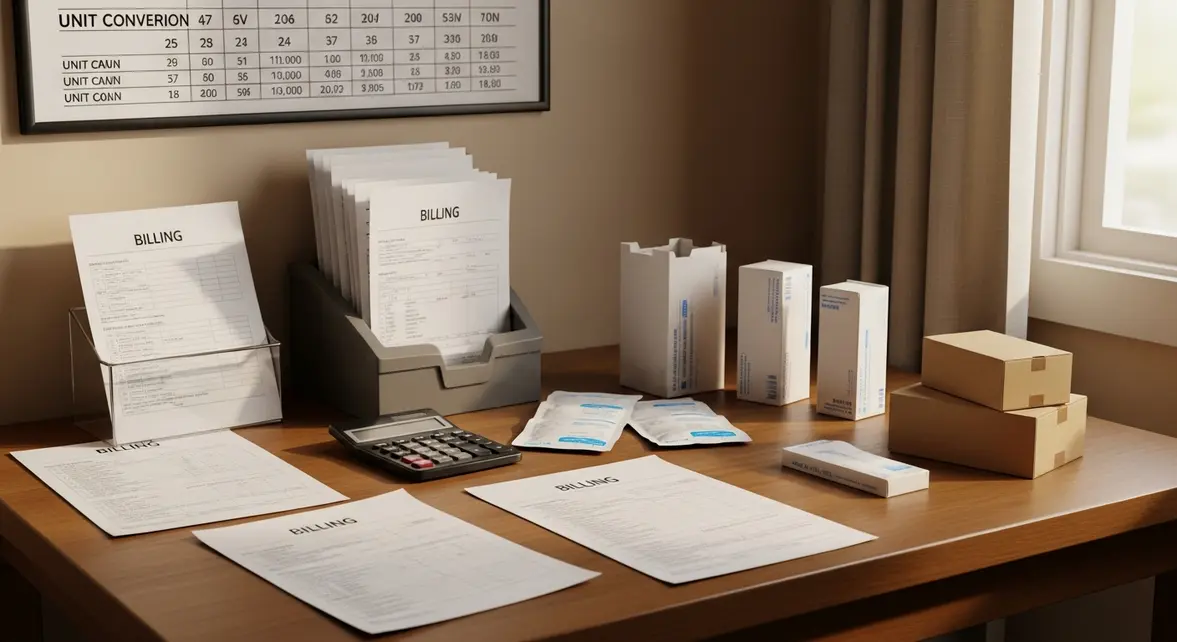 table documents factures medicaments conversion masse