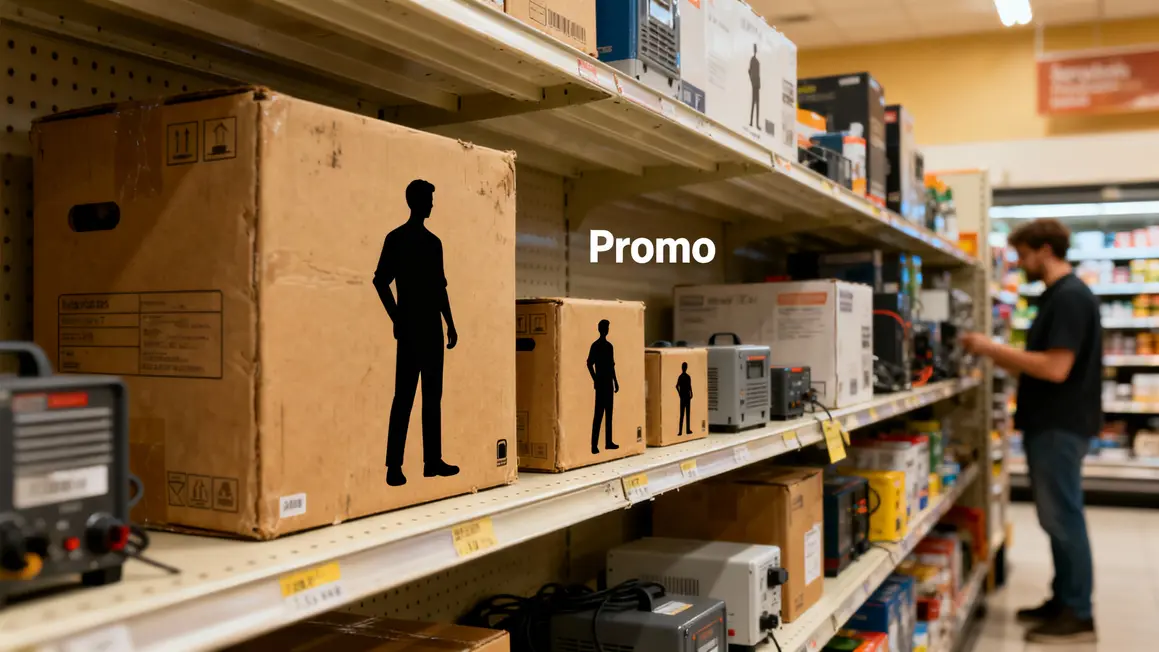 Rayon magasin écart tailles équipements électriques promotion