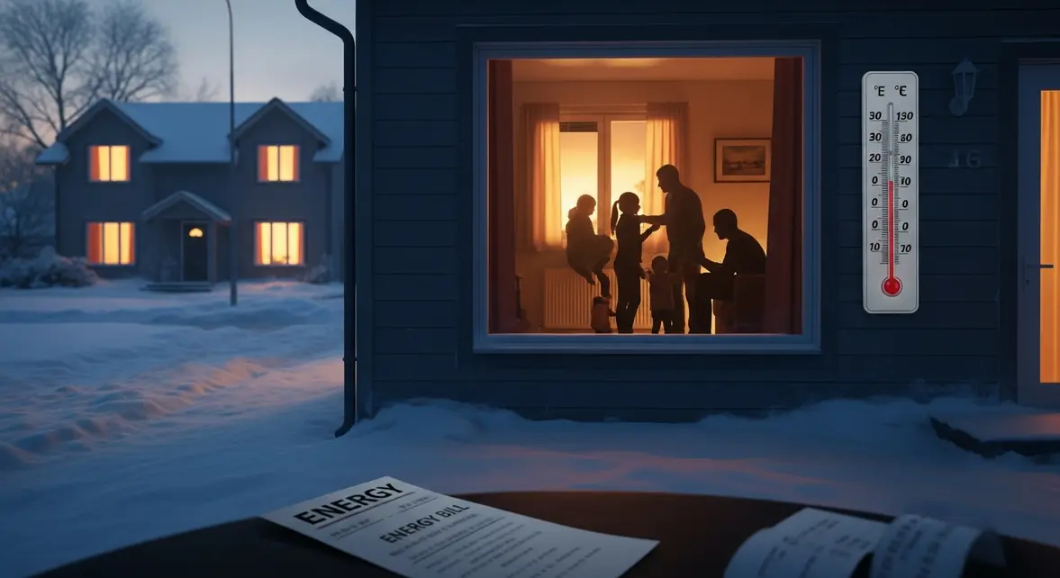 facture energie chauffage maison sous la neige hiver