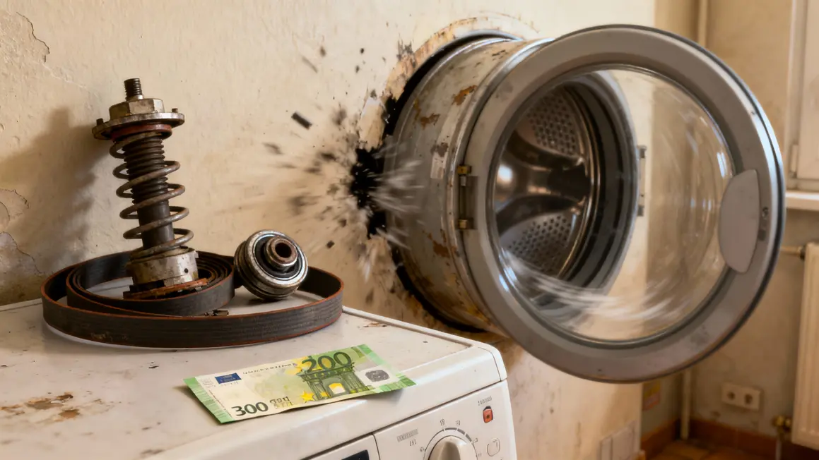 machine a laver pieces usees bruit roulement amortisseur