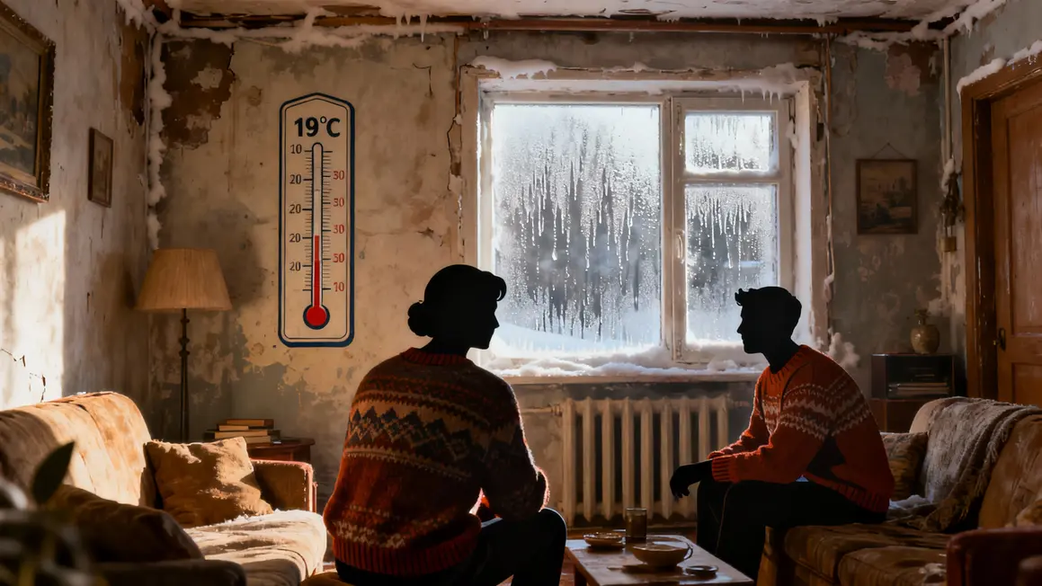Thermometre mural 19°C salon mal isolé