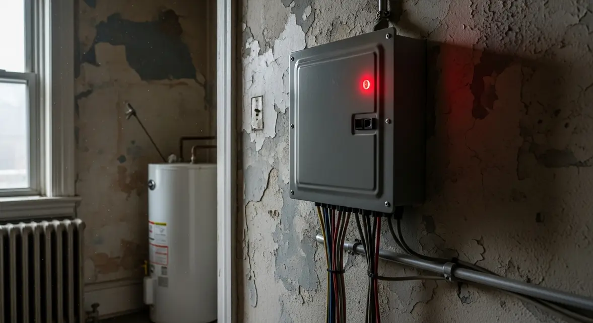 Boitier electrique Delta Dore GP 500 lumiere rouge maison ancienne