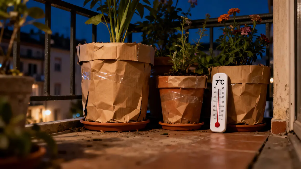 plantes hiver balcon carton thermometre 7c