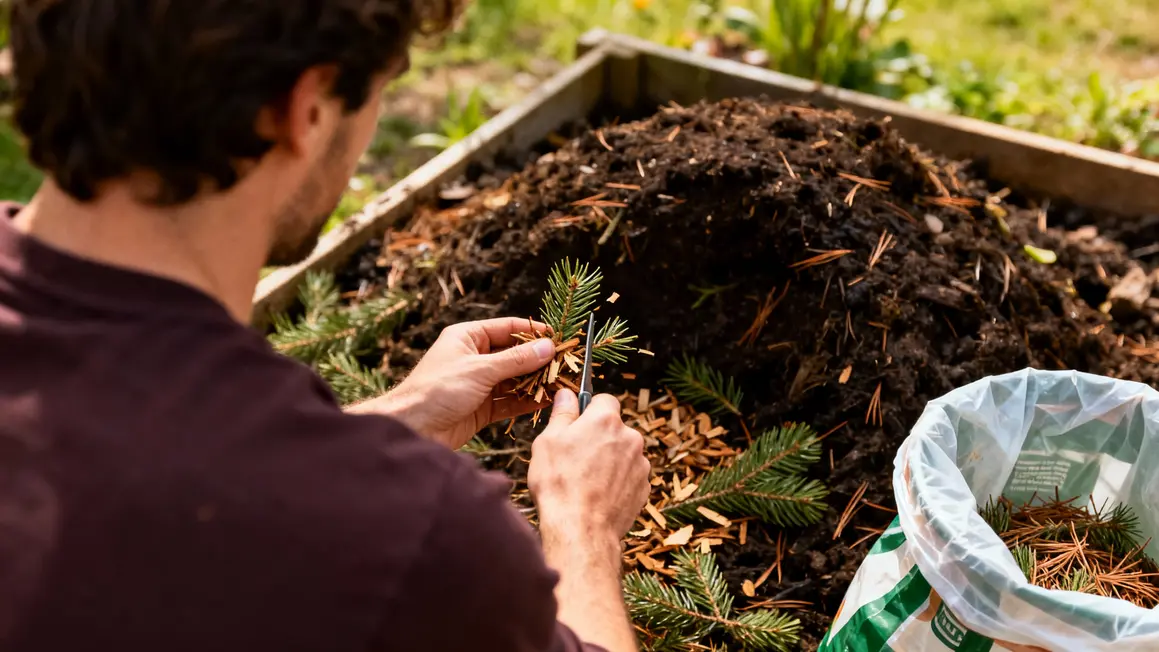 broyage branches et aiguilles de sapin pour compost