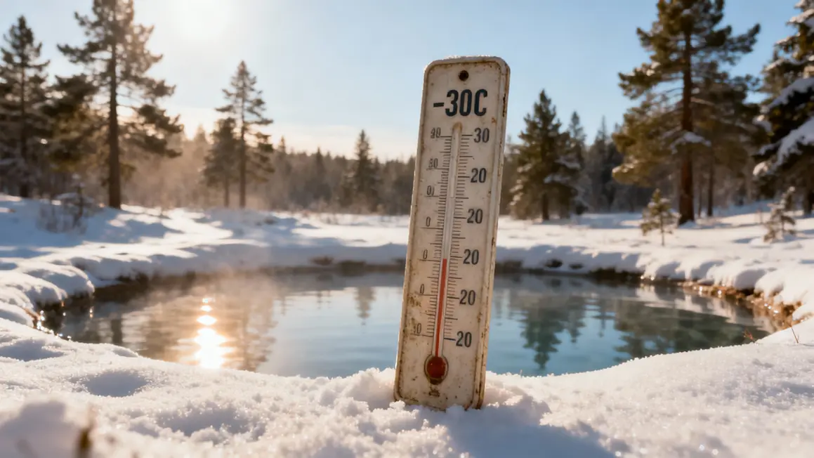 Cuvette enneigée à Mouthe illustrant phenomene climat froid