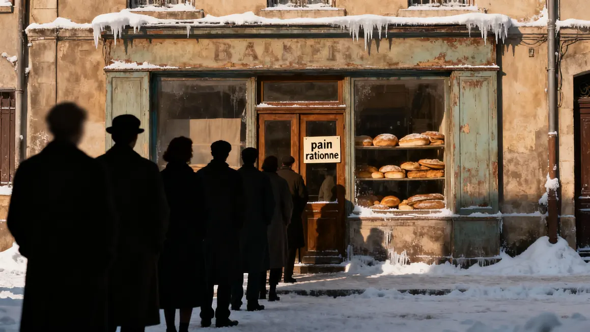 File devant boulangerie pain rationné hiver 1789 Paris