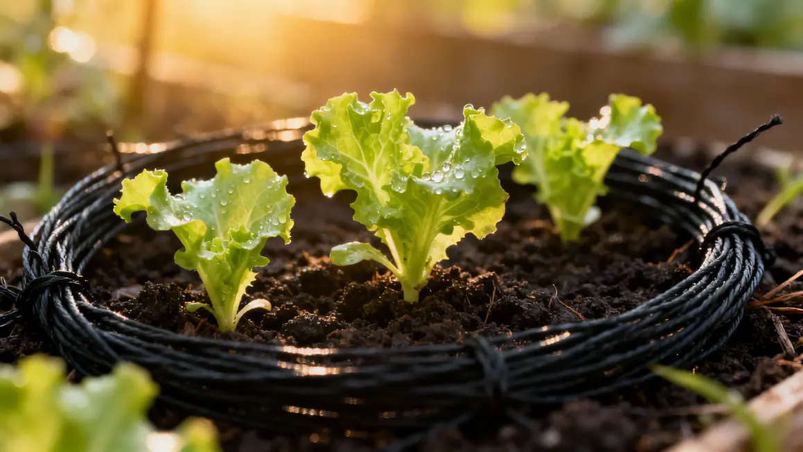 Jeunes pousses salade ficelle noire contre givre