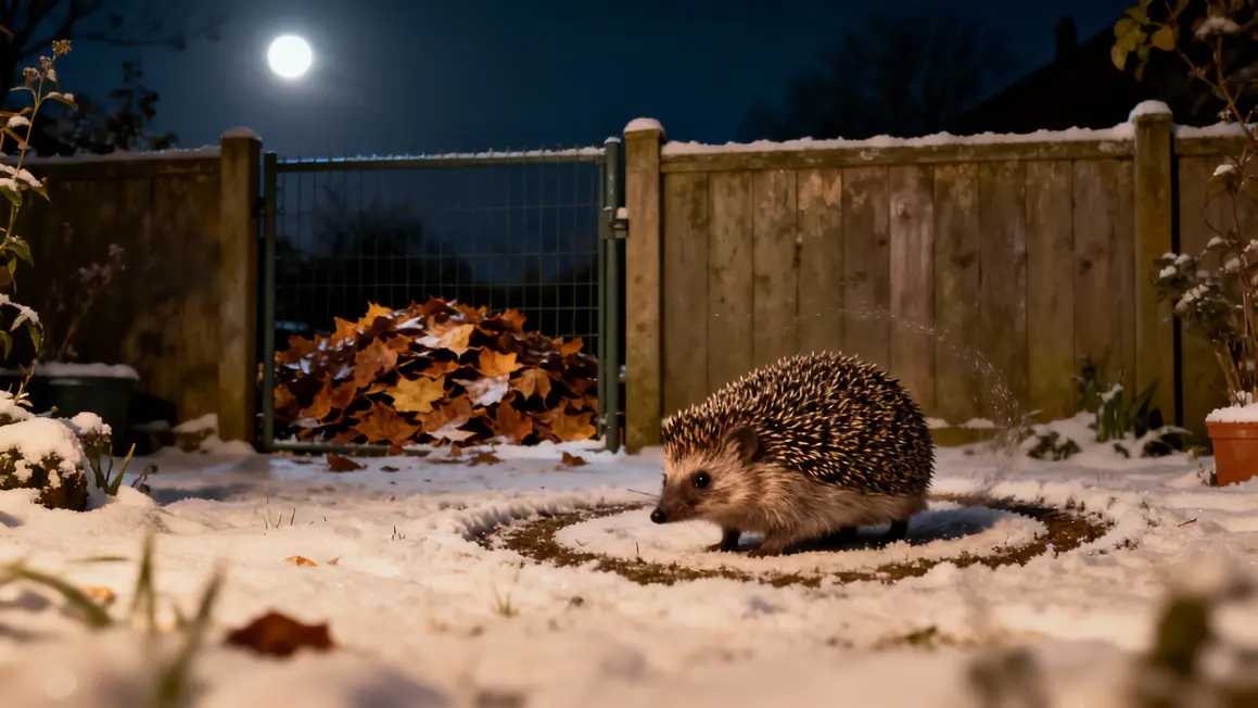herisson contre cloture jardin nuit barriere