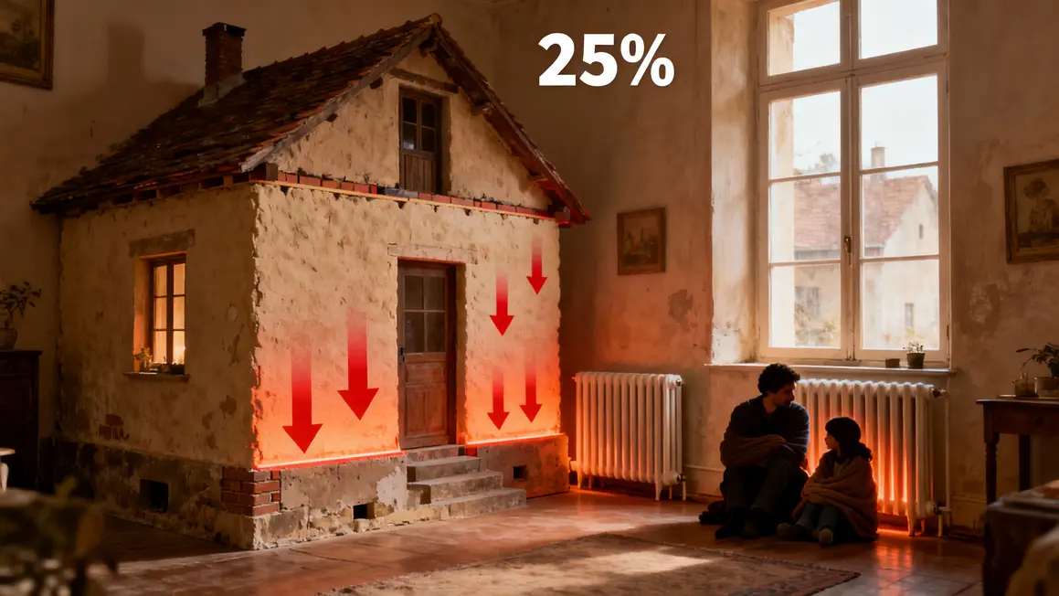 maison ancienne perte de chaleur 25 pourcent