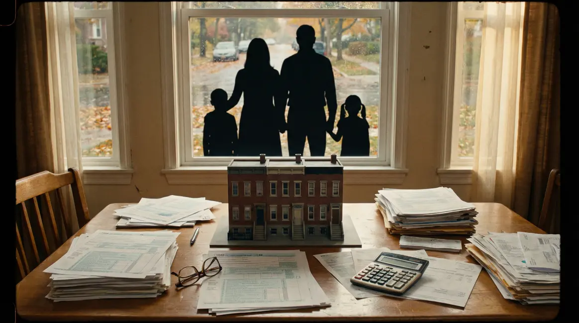 Famille anxieuse taxe foncière sur maison avec documents