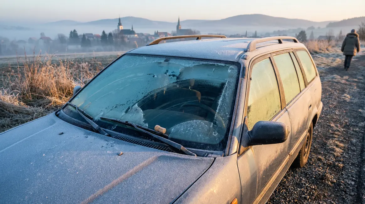 Bouchon de liège sous essuie-glace voiture gelée