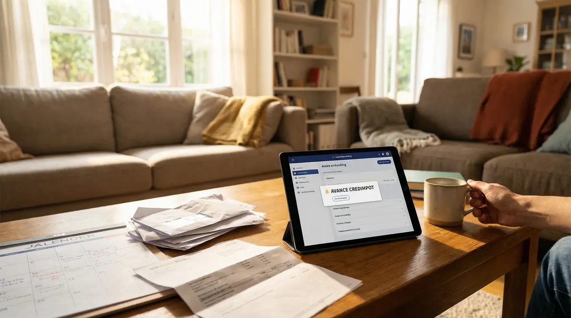 Notification AVANCE CREDIMPOT sur compte bancaire avec factures