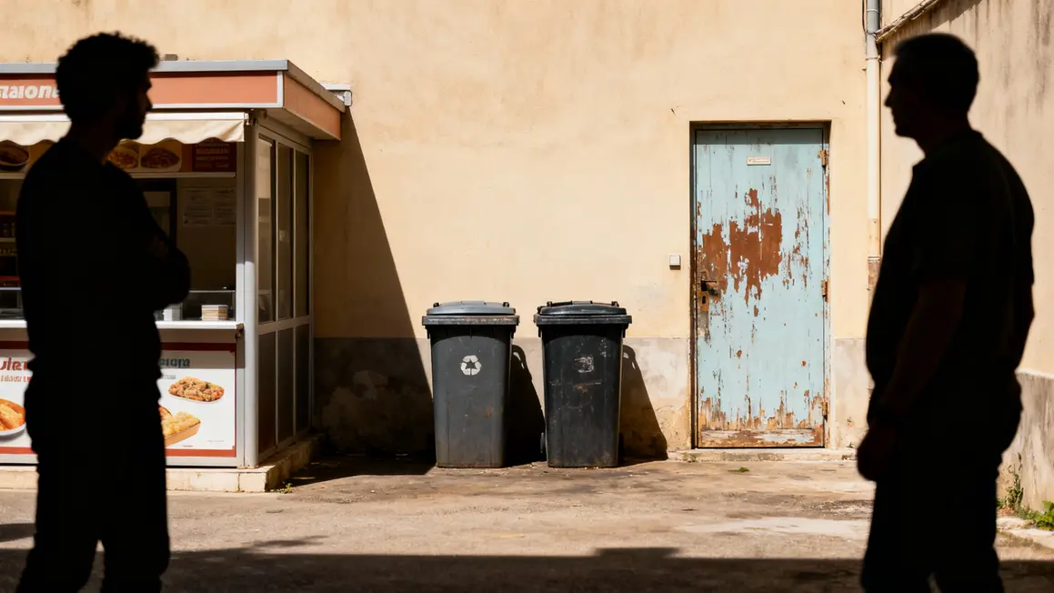 bacs ordures abri commerce porte recyclee vue urbaine