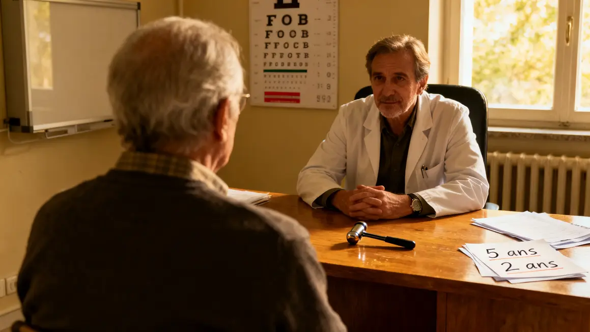 Senior medecin test reflexes permis