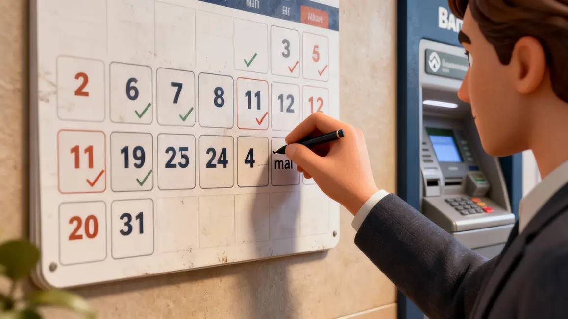 Calendrier mural paiements Agirc Arrco 2026 dates cochées