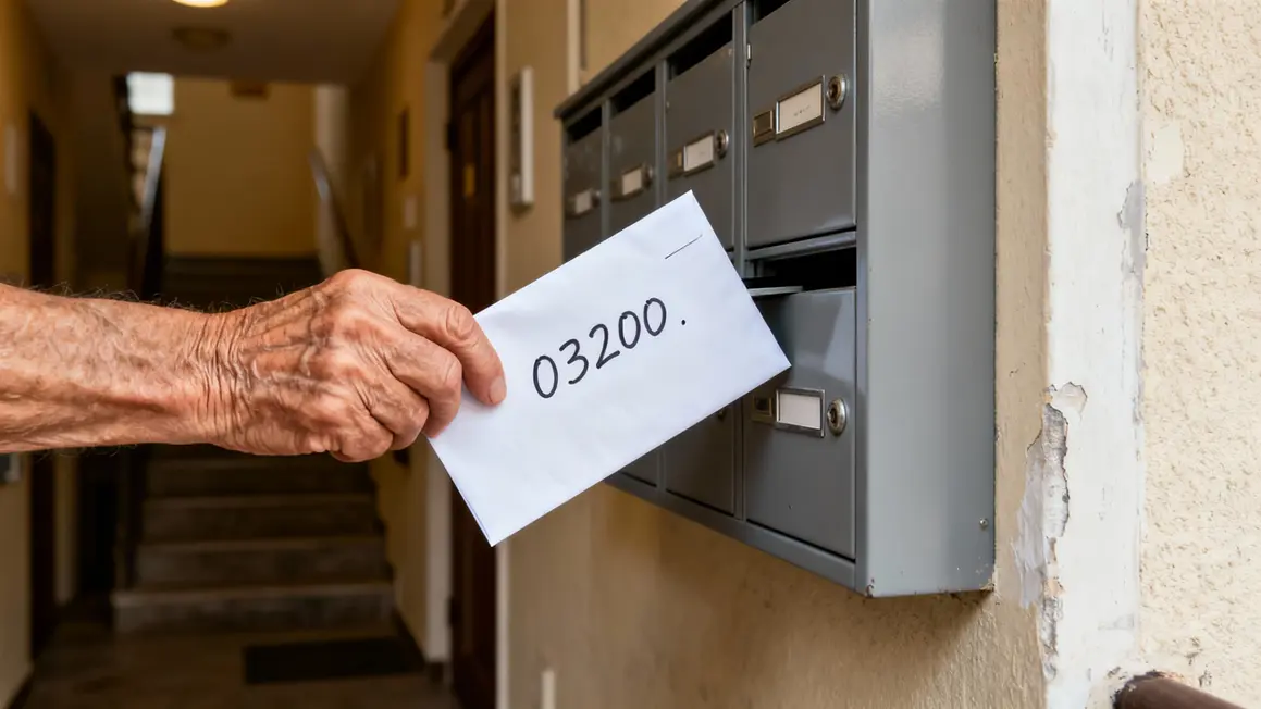 Choc expulsion senior, main âgée serrant la lettre à Vichy