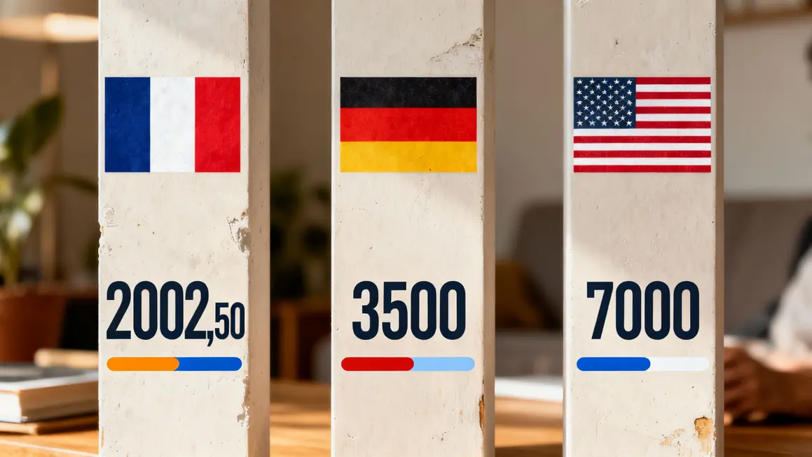 Graphique comparaison plafond retraite France Allemagne USA