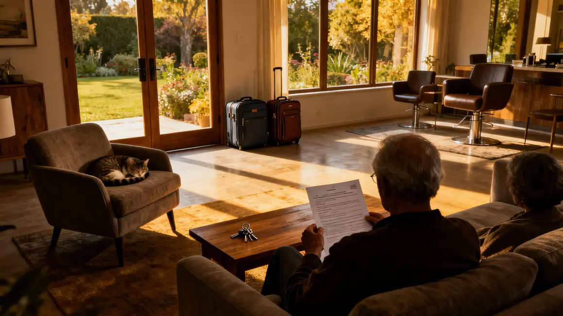 Seniors avec chat dans maison DomSitting