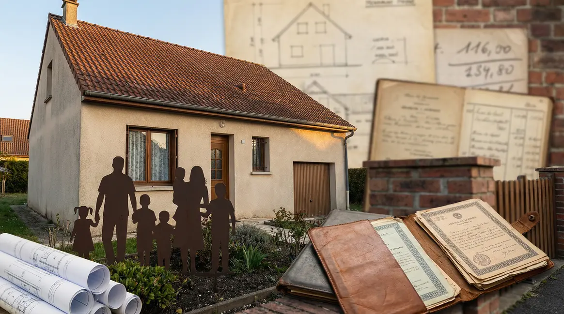 Famille devant maison démarches succession France