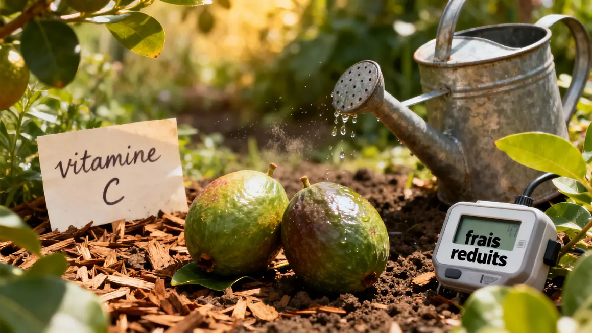 Deux feijoas feuillage vert réduction d’eau vitamine C