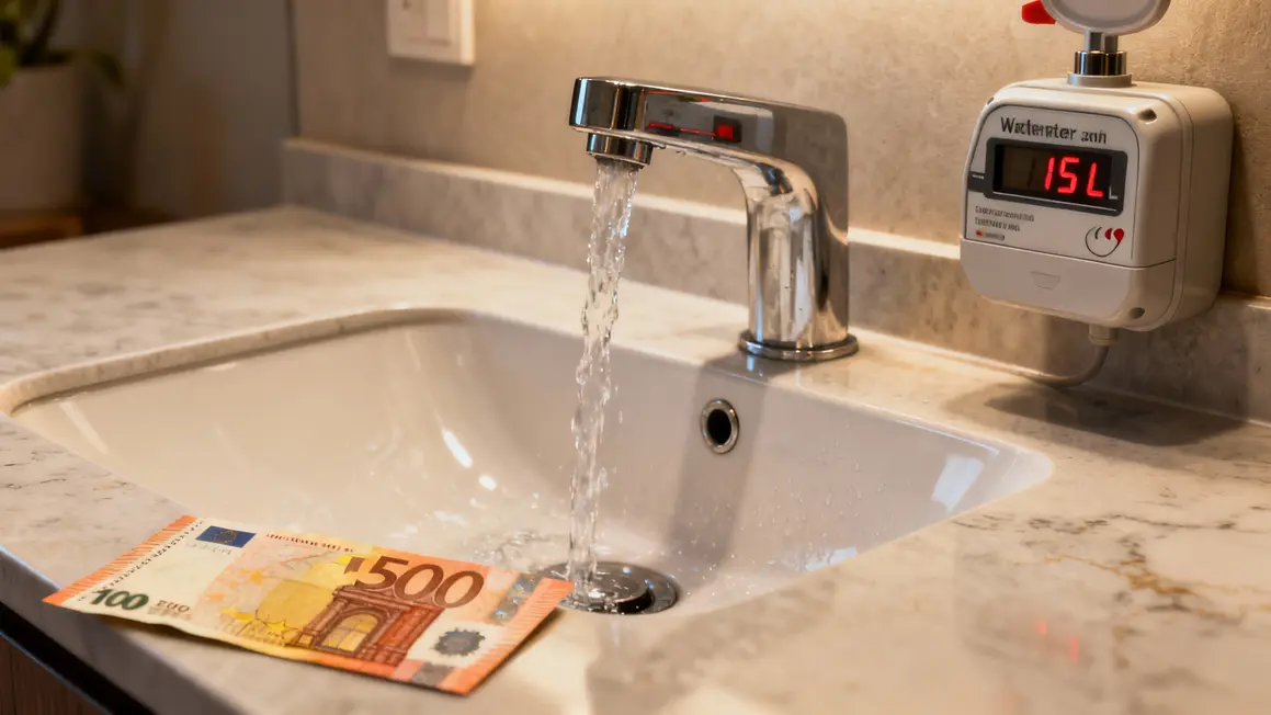 Robinet ouvert gaspillage eau chaude bouclage ECS budget