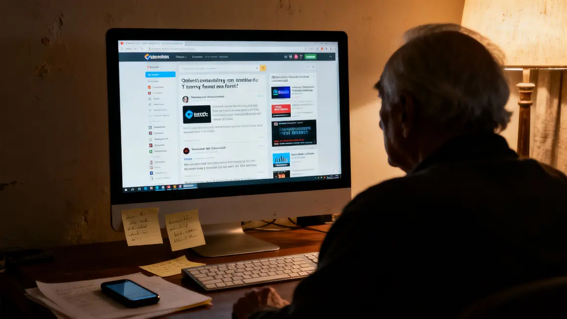 homme age consultant forum retraites sur ordinateur
