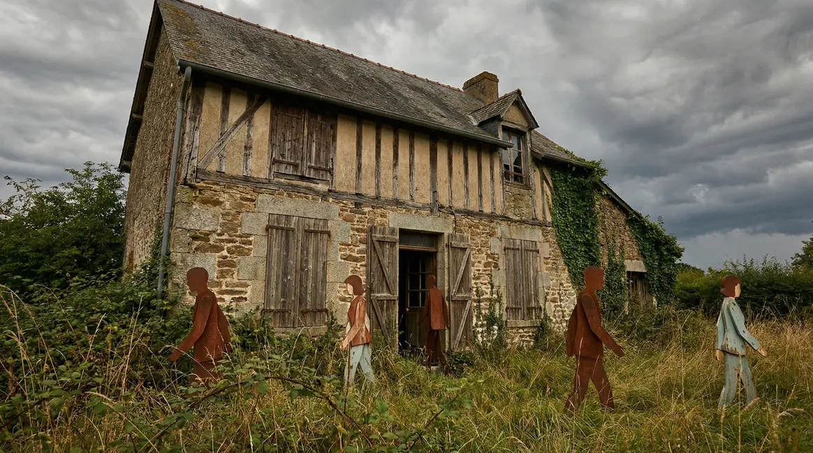 Maison familiale fermée et abandonnée, symbole indivision successorale