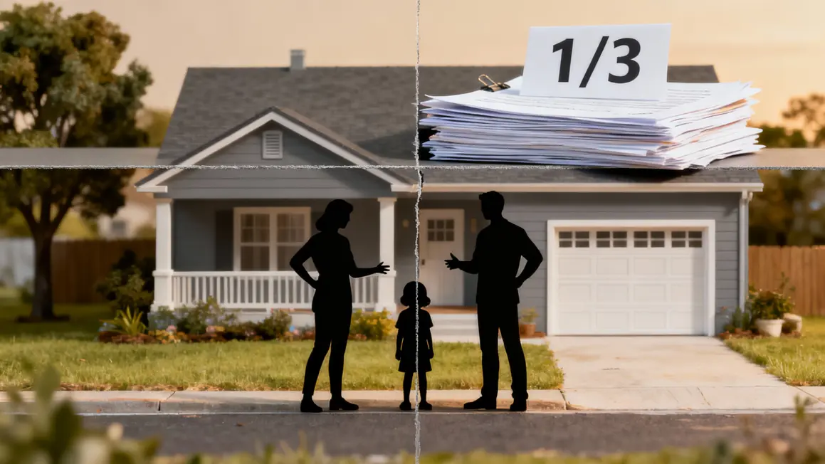 Famille en conflit devant maison, indivision successorale 1 tiers