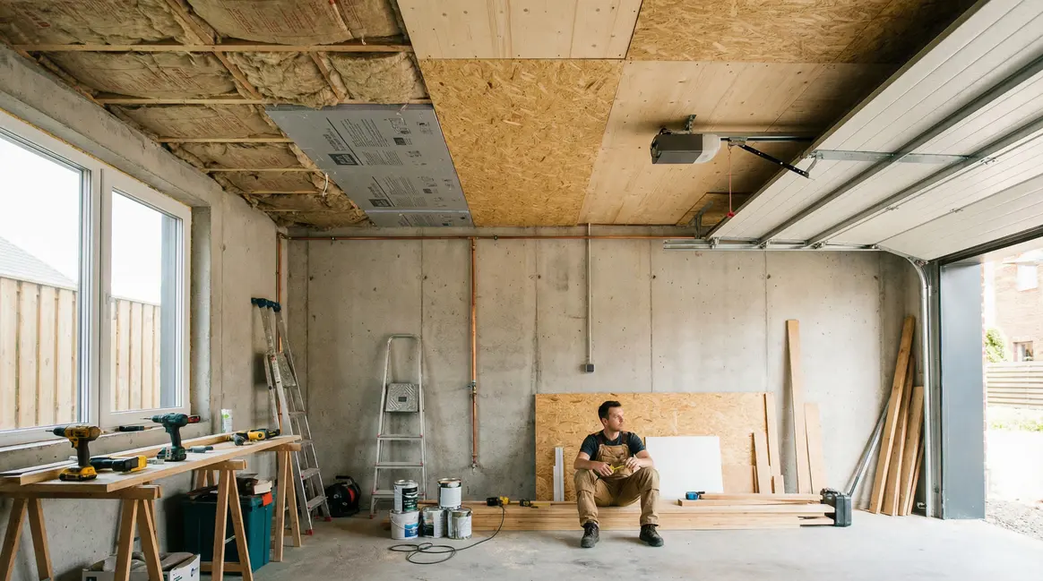 isolation plafond garage moderne materiaux canalisation