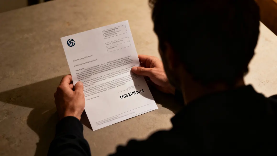 Lettre MSA 1163 euros homme anxieux retraite agricole