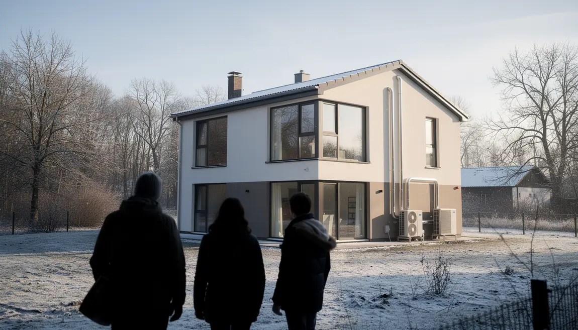 Maison moderne 130m2 pompe à chaleur hiver