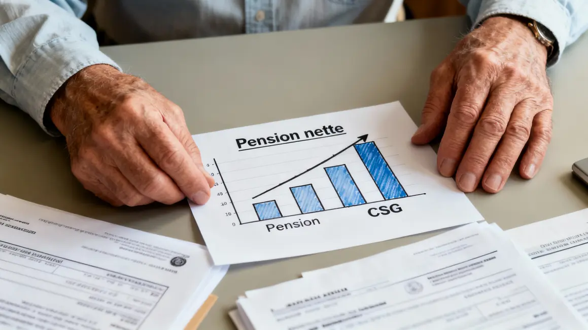Graphique gel et csg pension agirc-arrco