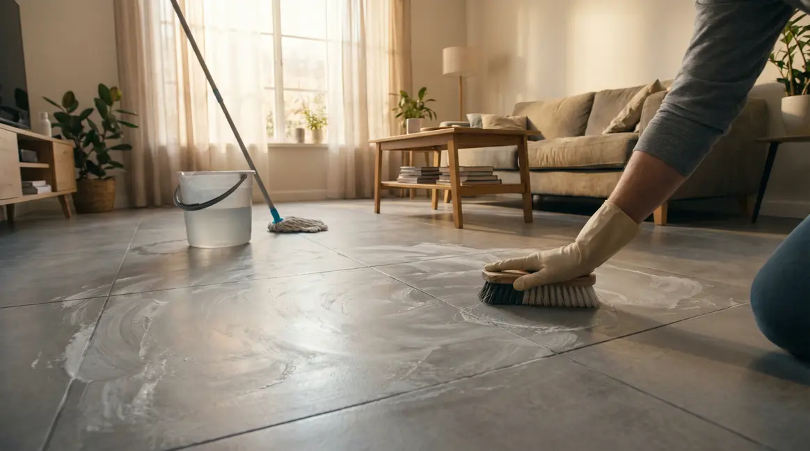 Enlever voile blanc sur carrelage neuf
