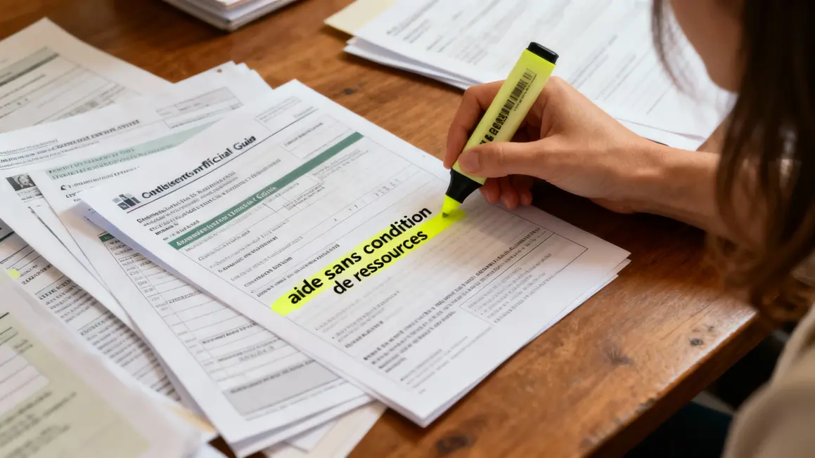 Main surligne aide ressources papiers administratifs