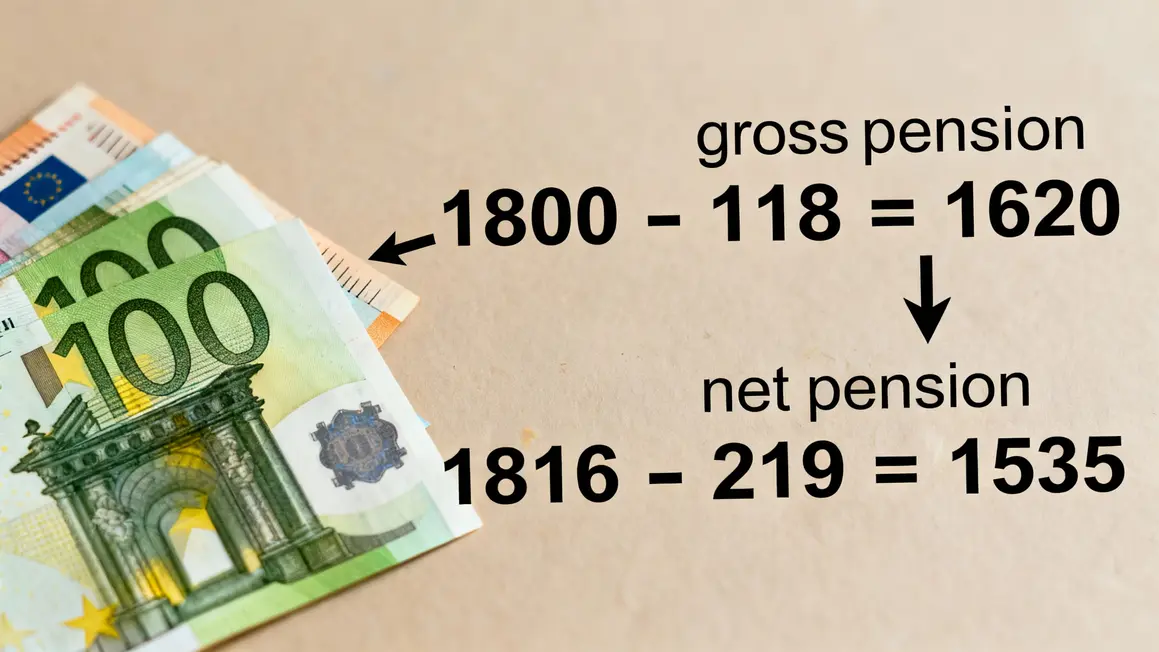 calcul pension brute nette perte euros