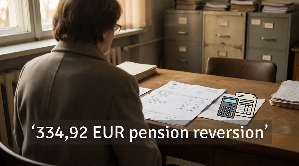 Veuve ou veuf devant document pension reversion 334,92 euros