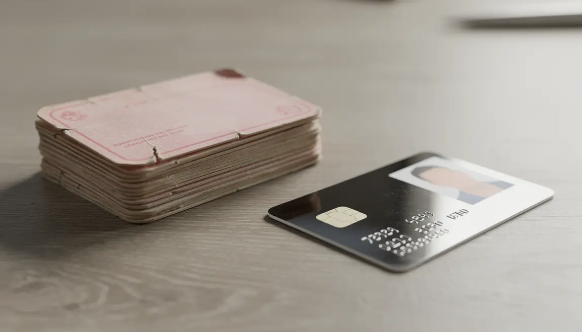 Comparaison vieux permis rose et nouveau format carte bancaire