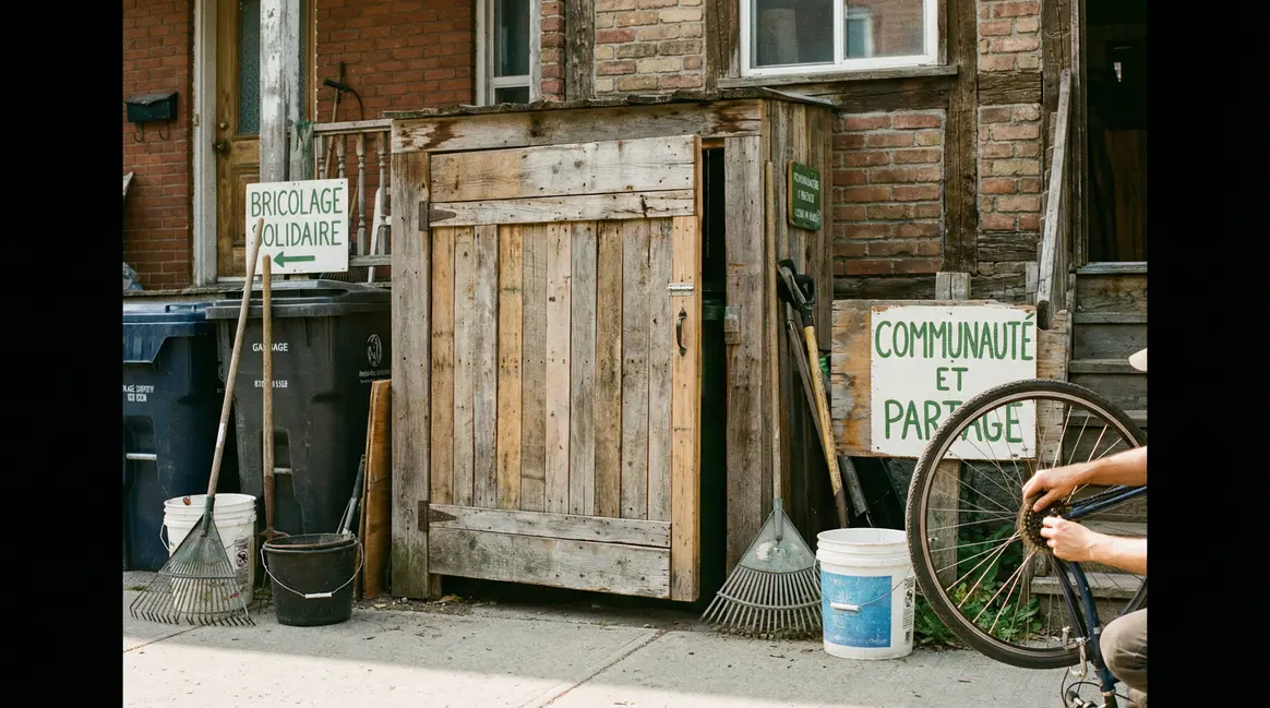 porte en bois recyclee cache poubelles recyclage urbain