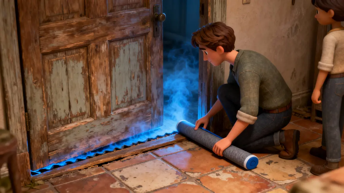 boudin porte sous vieux seuil hiver appartement
