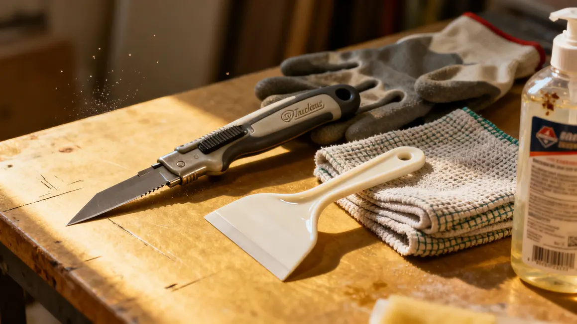 Outils precautions retrait silicone sec carrelage bois PVC