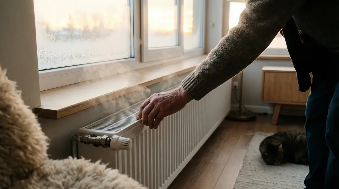 Main purge radiateur blanc chauffage efficace